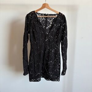 NWT Black For Love And Lemons Sheer Lace Mini Dress Sz Small
